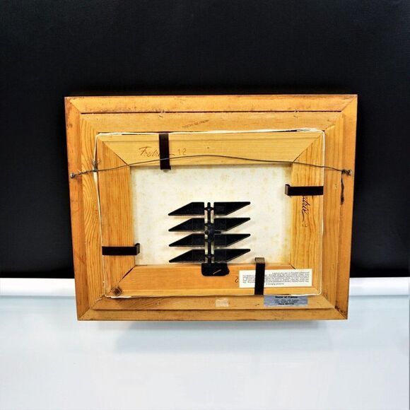 Folk Art Primitive Americana Vintage Art Naif BHC Signed Canvas Painting Naive - Picture 9 of 9